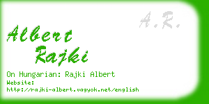 albert rajki business card